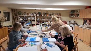 Maľba akrylom - Zimný sen